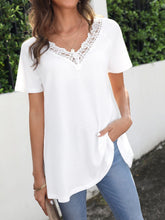 EMERY ROSE Guipure Lace Insert Tee